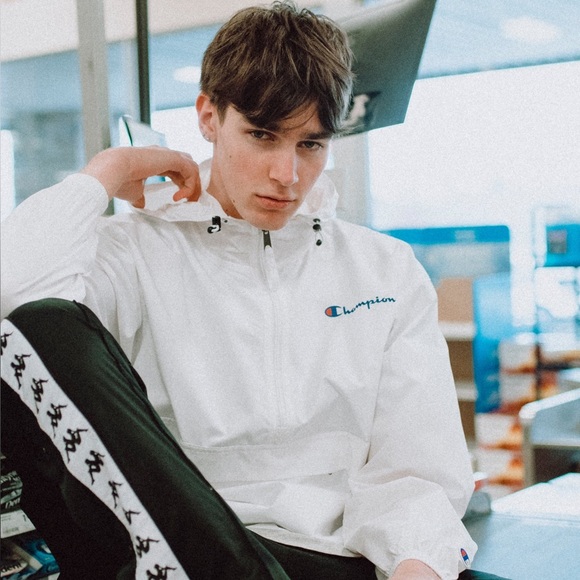 Champion Windbreaker White Mens Size Medium - Picture 1 of 4